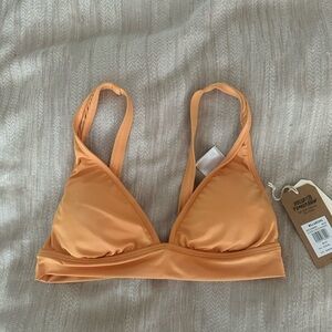 BNWT Billabong Classic Solid Banded Bikini Top in Orange